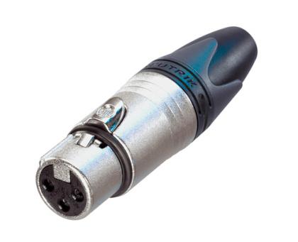 Neutrik - NC3FXX - 3 pole female cable connector with Nickel housing and silver contacts.
