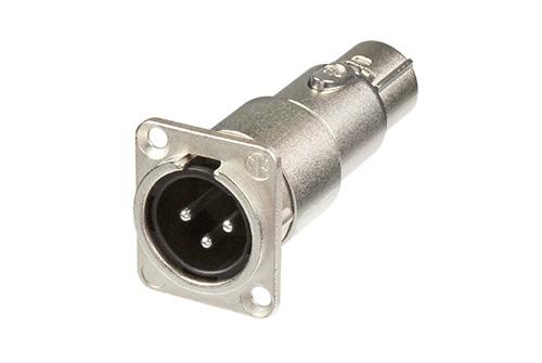 Neutrik - NA3MDF - XLR male-female feedthrough adapter for panel mount.