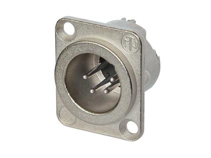 Neutrik - NC4MD-LX - 4 pole male receptacle, solder cups, Nickel housing, silver contacts.
