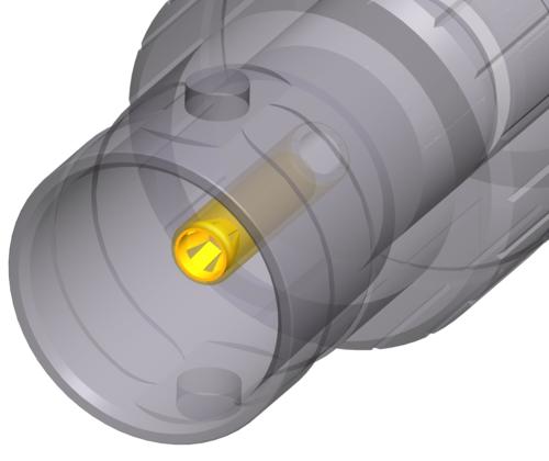 Neutrik - NBB75DFGX - Grounded UHD BNC chassis connector, feedthrough in antraloy plated D-shape housing.