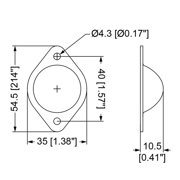 Penn Elcom - 3005 - 2 Hole Male Foot.