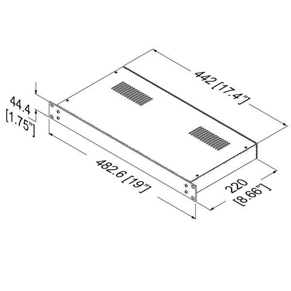 Penn Elcom - R2120 - Rack Box With Removeable Front & Rear Panels - 220mm Deep.