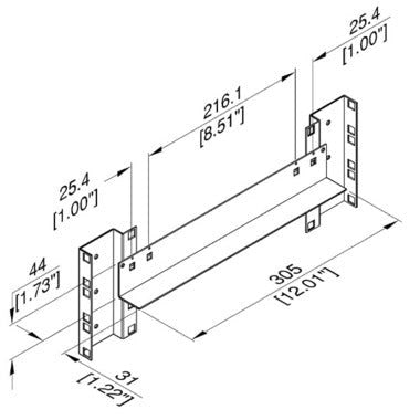 Penn Elcom - R08XX Shelf Supports To Suit R8400 Series Flat Pack Rack System.