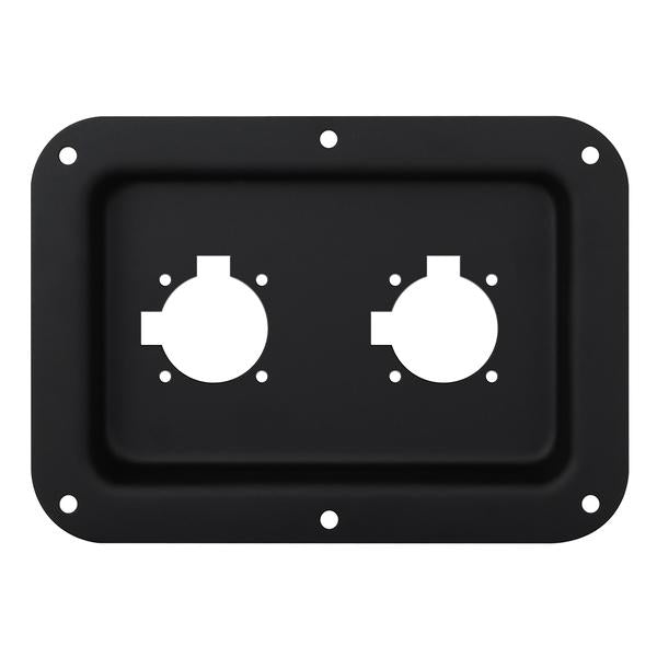 Penn Elcom - D028K - Dish Punched for 2 x EP or G-Series Connectors - Black