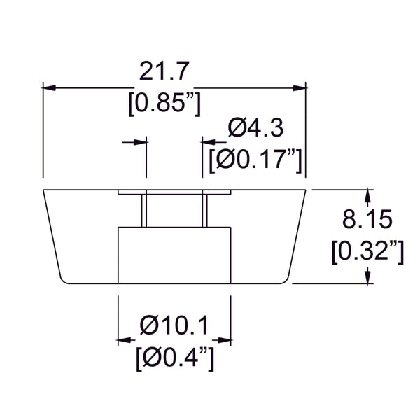 Penn Elcom - 9120 - Small Non-Marking Tapered Rubber Foot with Steel Washer.