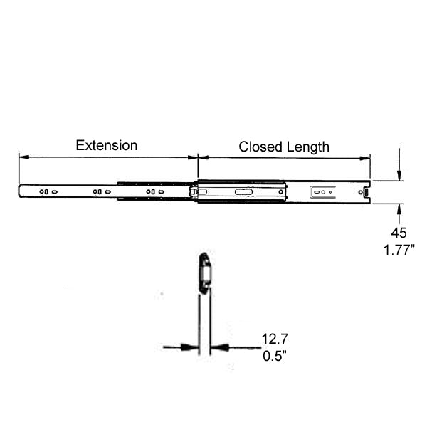 Penn Elcom - R2412Z - Drawer Slide - 300mm