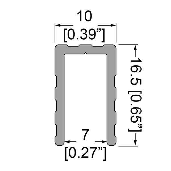 Penn Elcom - E2210 - Trim U-Shape For 6mm Panels - Sold as a 4M Length.