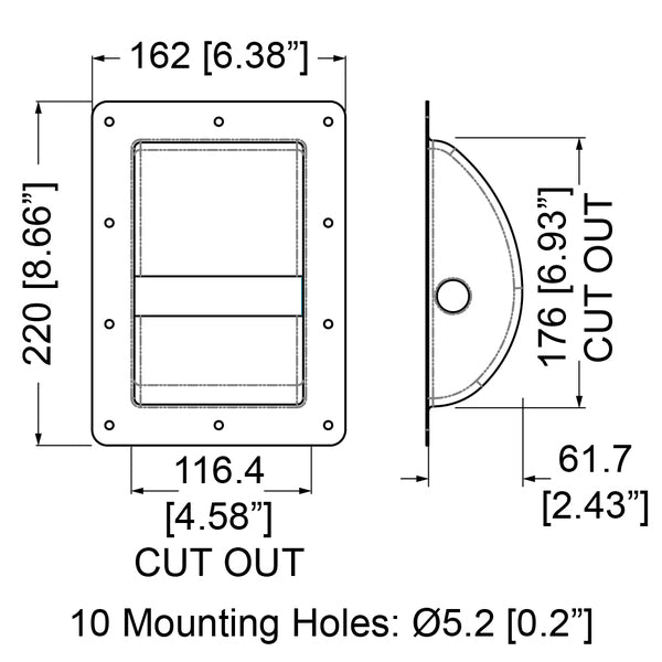 Penn Elcom - H1105 - Recessed Steel Bar Handle.