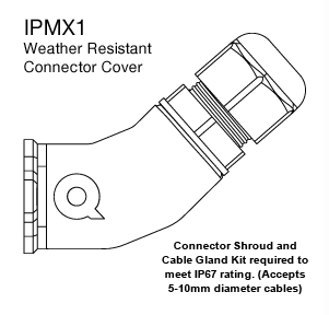 Quest - IPMX1 - IP 67 Weather Resistant Connector Cover for MX Series Cabinets - Black.