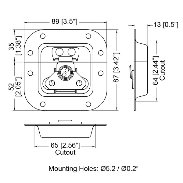 Penn Elcom - L904/914Z - Mini Latch in Plain Dish