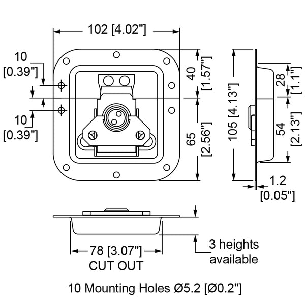 Penn Elcom - L905/915Z - Medium Butterfly Latch in Plain Dish