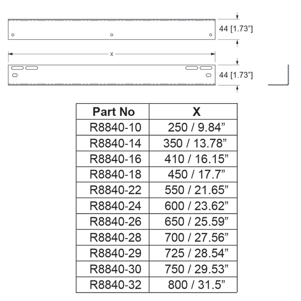 Penn Elcom - R8840/14 - Rack Shelf Support for R8800 Anti-Vibration RMS