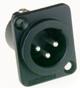 AC3MDZB - Amphenol - AC3MDZB - 3 Pin Male XLR - Chassis Mount - Black