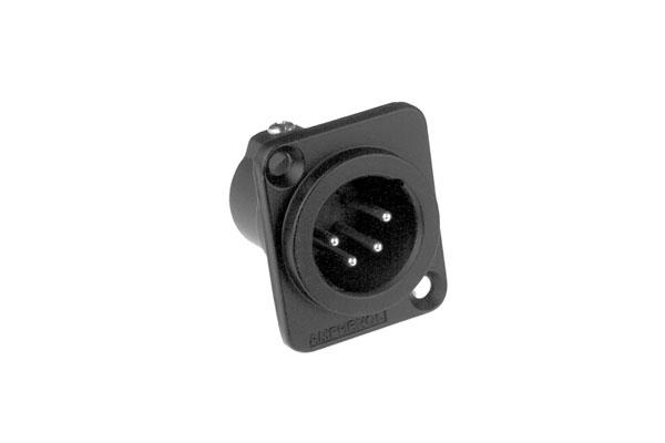 AC4MDZB - Amphenol - AC4MDZB - 4 Pin Male XLR - Chassis Mount - Black