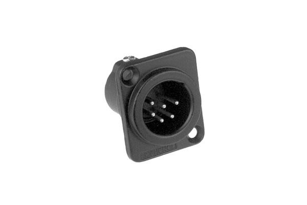 AC6AMDZB - Amphenol - AC6AMDZB - 6 Pin Male XLR - Chassis Mount Black