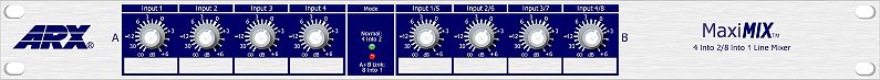 MaxiMix - ARX - MaxiMix - Line Mixer : Stereo 4 In 2 Out, Mono 8 In 1 Out, Balanced XLRs
