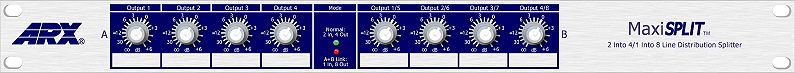 MaxiSplit - ARX - MaxiSplit - Line Splitter : 2 In 4 Out Or 1 In 8 Out, Balanced XLRs