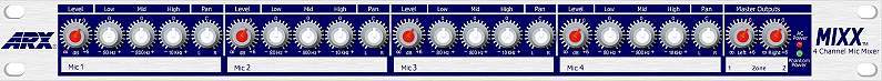 MIXX - ARX - MIXX - 4 Channel Mic/line Mixer With 3 Band EQ & Zoning
