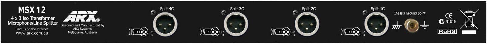 MSX 12 - ARX - MSX 12 - 4 Channel 3 Output Passive Splitter System