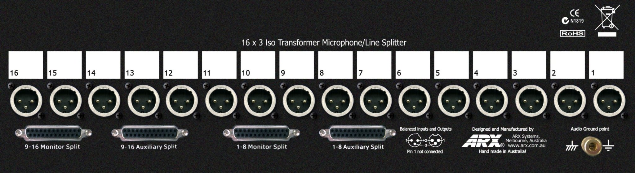 MSX 48 - ARX - MSX 48 - 16 Channel 3 Output Passive Splitter System