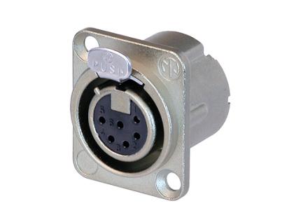 Neutrik - NC6FD-LX - 6 pole female receptacle, solder cups, Nickel housing, silver contacts.