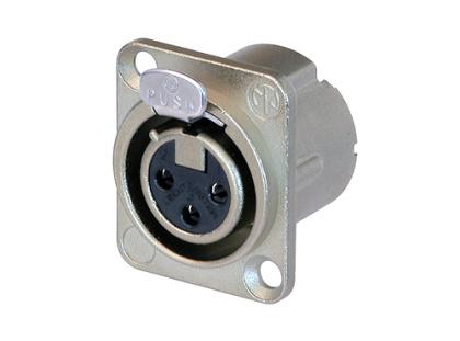 Neutrik - NC3FD-LX - 3 pole female receptacle, solder cups, Nickel housing, silver contacts.