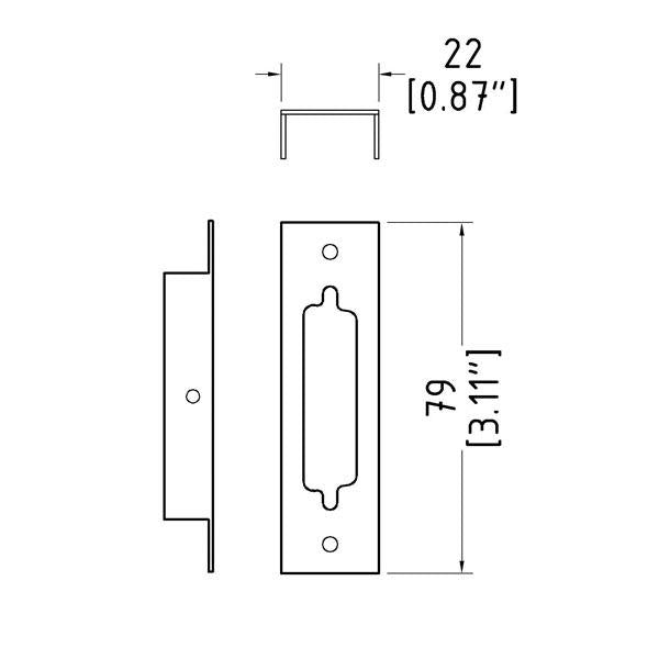 Penn Elcom - 205515-20 - Module, 2U x 1/2M, 1 D-Sub 25