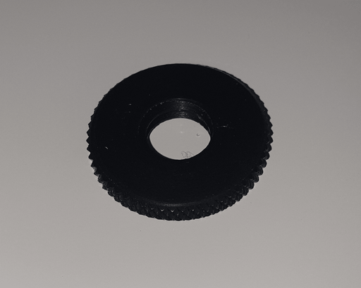 03-31-550-15 - K&M - 03-31-550-15 - Aluminum knurled threaded disc [black] for end of mic and booms - 3/8".