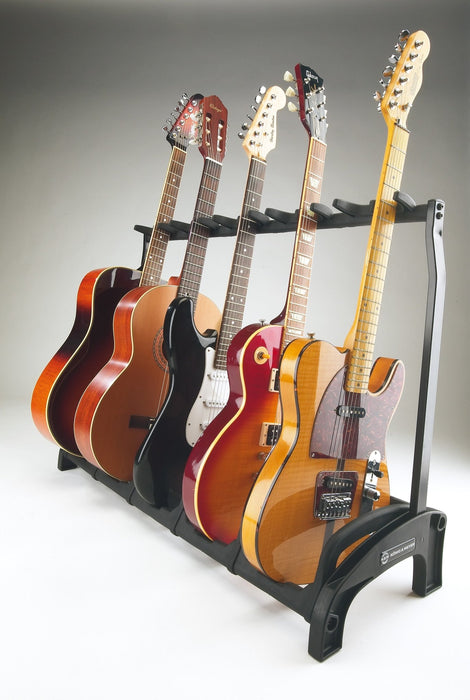 17525-016-00 - K&M - 17525-016-00 - Electric And Bass Guitar Stand For Upto 5 Guitars - Guardian 5. - Black and Translucent