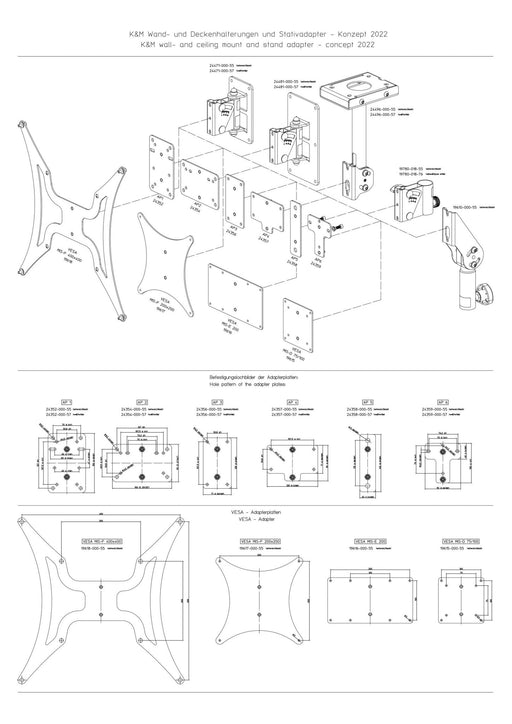 19617-000-55 - K&M - 19617-000-55 - Adapter plate VESA MIS-F 200x200