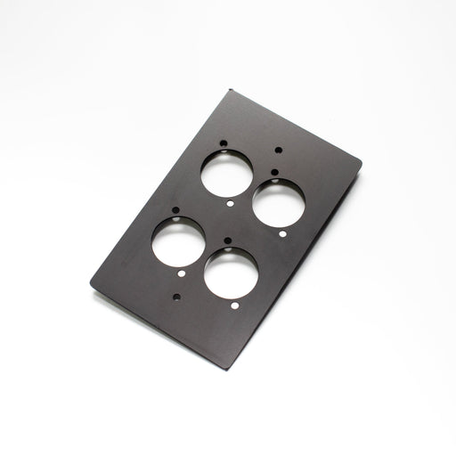 WP04B - Livesound - WP04B - Quad D'Series Wall Plate Anodised Black.