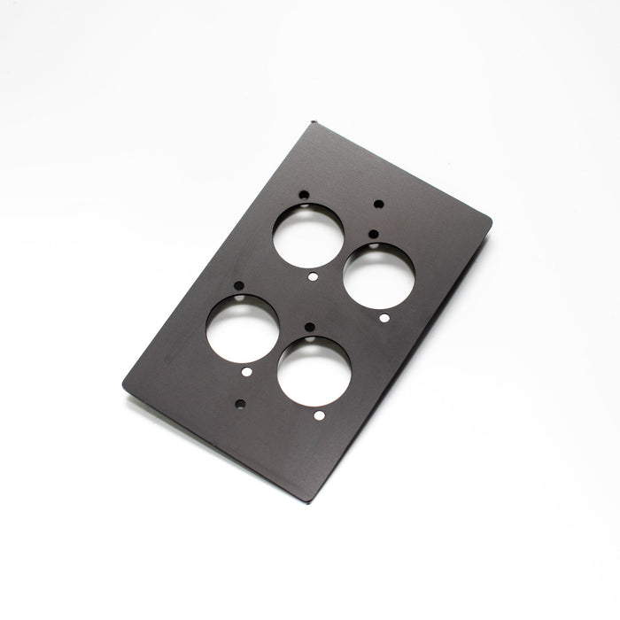 WP04B - Livesound - WP04B - Quad D'Series Wall Plate Anodised Black.