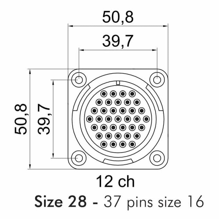 LK 37 MP - LK Connectors - LK Chassis Male Connector