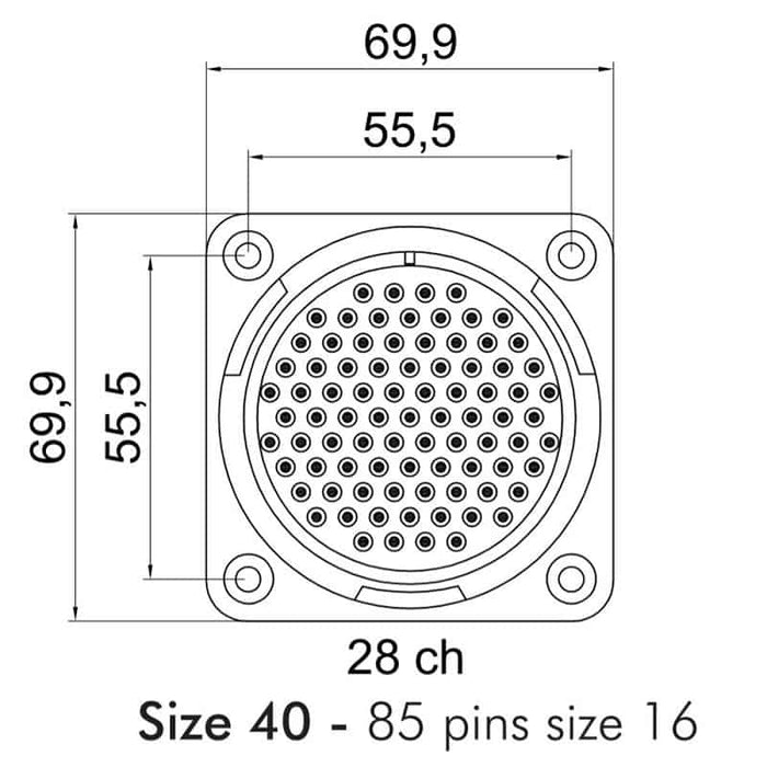 LK 85 MP - LK Connectors - LK Chassis Male Connector