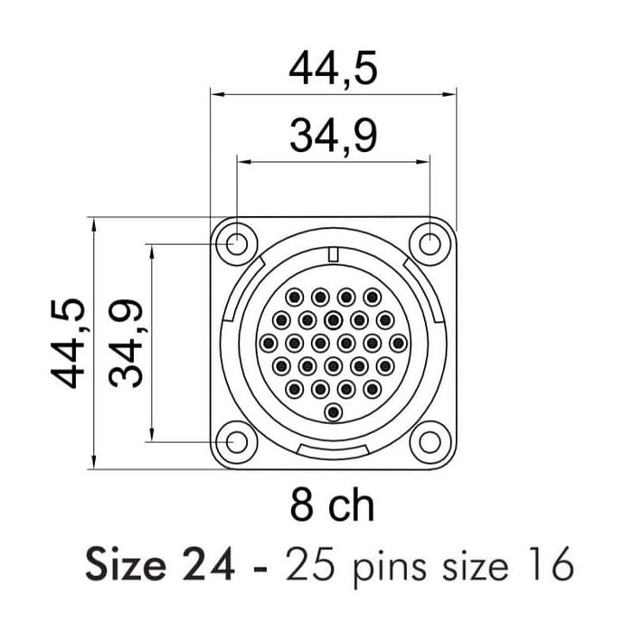 LK 25 MP - LK Connectors - LK Chassis Male Connector