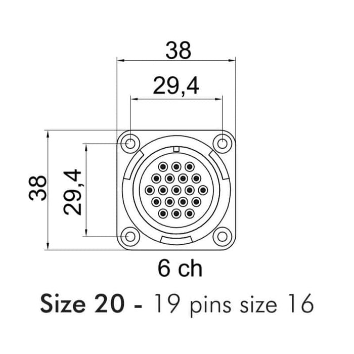 LK 19 MP - LK Connectors - LK Chassis Male Connector