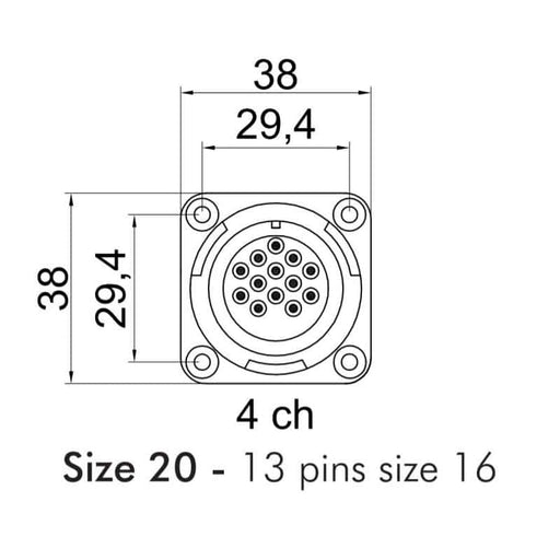 LK 13 MP - LK Connectors - LK Chassis Male Connector