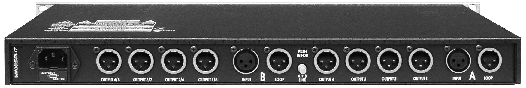 ARX - MaxiSplit - Line Splitter : 2 In 4 Out Or 1 In 8 Out, Balanced XLRs