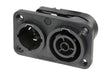 NAC3PX-TOP - Neutrik - NAC3PX-TOP - Appliance inlet-outlet combination, 1/4'' flat tab terminals