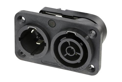 NAC3PX-TOP - Neutrik - NAC3PX-TOP - Appliance inlet-outlet combination, 1/4'' flat tab terminals