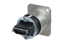 NAHDMI-W-B - Neutrik - NAHDMI-W-B - HDMI feedthrough adapter, black D-shape housing.