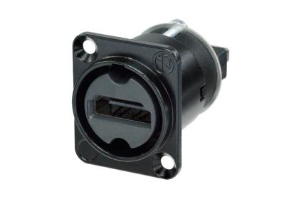 NAHDMI-W-B - Neutrik - NAHDMI-W-B - HDMI feedthrough adapter, black D-shape housing.