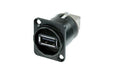 NAUSB-W-B - Neutrik - NAUSB-W-B - Reversible USB 2.0 gender changer (type A and B), black D-housing.