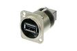 NAUSB-W - Neutrik - NAUSB-W - Reversible USB 2.0 gender changer (type A and B), Nickel D-housing.
