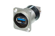 NAUSB3 - Neutrik - NAUSB3 - Reversible USB 3.0 gender changer (type A and B), Nickel D-housing.