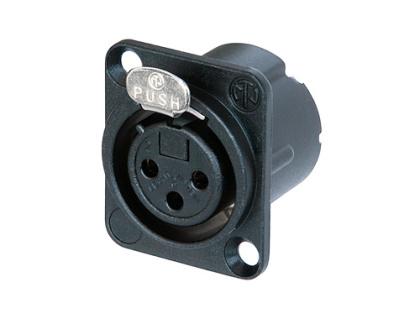 NC3FD-LX-BAG - Neutrik - NC3FD-LX-BAG - 3 pole female receptacle, solder cups, black metal housing, silver contacts.