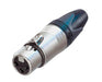 NC3FXX - Neutrik - NC3FXX - 3 pole female cable connector with Nickel housing and silver contacts.