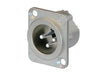 NC3MD-LX - Neutrik - NC3MD-LX - 3 pole male receptacle, solder cups, Nickel housing, silver contacts.