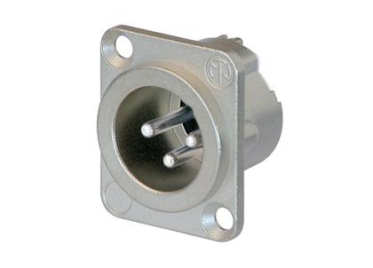 NC3MD-LX - Neutrik - NC3MD-LX - 3 pole male receptacle, solder cups, Nickel housing, silver contacts.