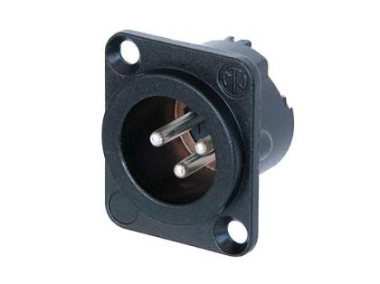 NC3MD-LX-BAG - Neutrik - NC3MD-LX-BAG - 3 pole male receptacle, solder cups, black metal housing, silver contacts.